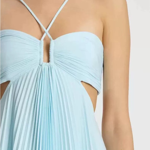 A.L.C Moira Satin Pleated Maxi Dress 4 - Picture 4 of 11